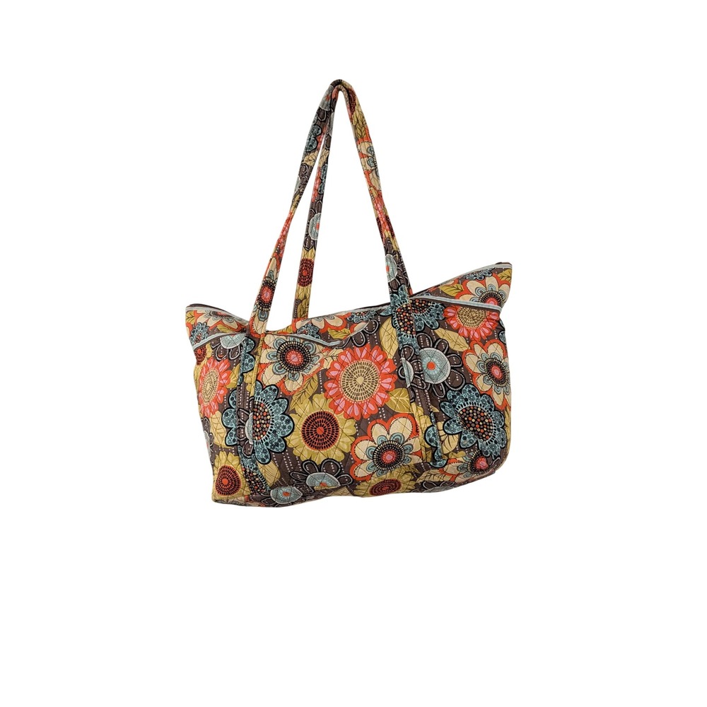 Vera Bradley Tote Bag Womens Large Sun Valley Floral Quilted Cotton Zippered